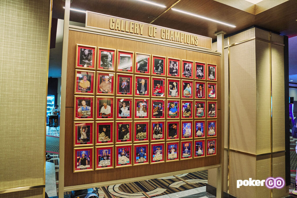WSOP Gallery of Champions at the Horseshoe Las Vegas Poker Room (courtesy of PokerGO.com)